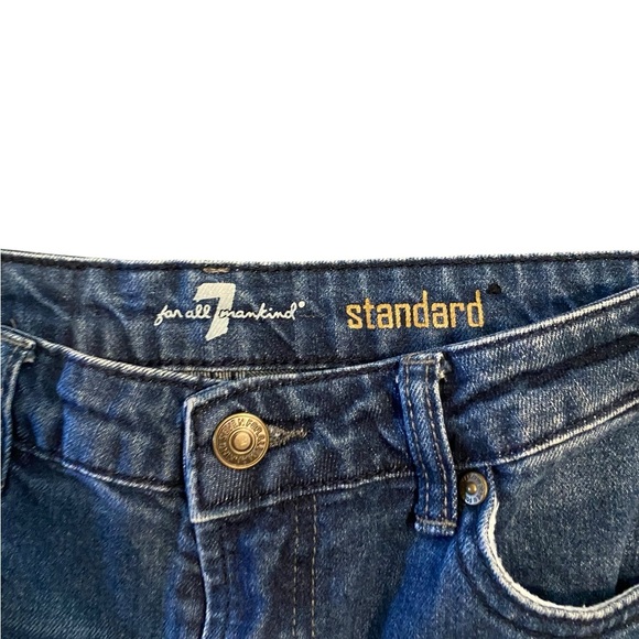 7 for all mankind distressed Standard Blue Denim Jeans - Picture 4 of 5